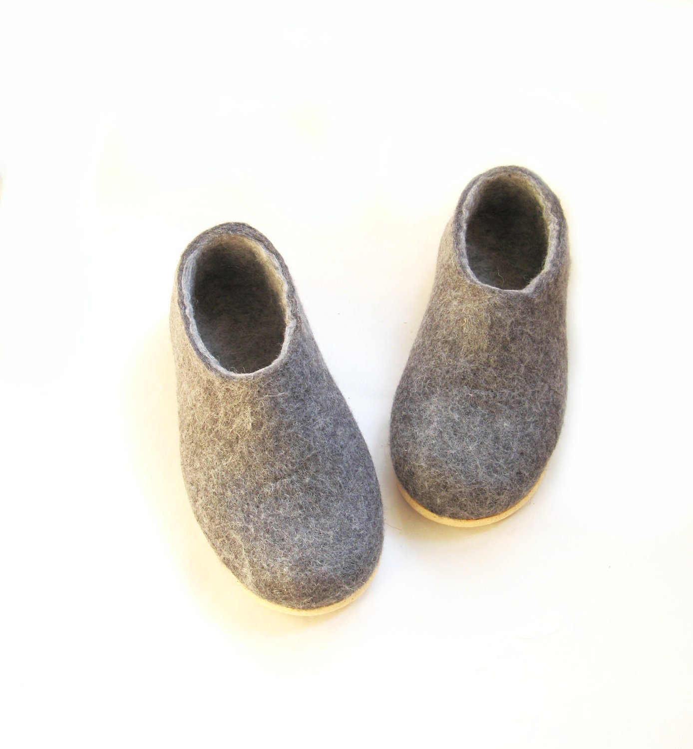Eco Organic slippers Rustic Brown wool slippers with soles Etsy