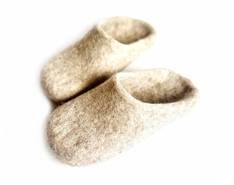 Organic Woolen Clogs slippers for Wide feet House shoes Mule, Rustic Birthday Gifts for women moms unique Customized