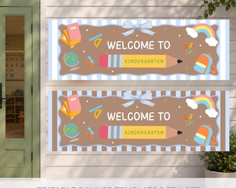 Welcome to School Banner, Editable Canva Template, Back to School Classroom Decor, Teacher Printable Banner
