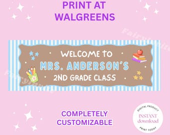 Editable Teacher Classroom Banner, walgreen Printable Banner