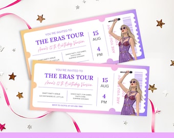 Eras birthday party, Taylor Tour Ticket Invite, Printable T.S. music Birthday, Editable Instant download Invitation