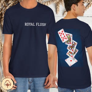 Camiseta Bella+Canvas 3001 de cartas de póker, camiseta gráfica de noche de casino, camiseta de póker de algodón suave, regalo para jugadores de cartas, camiseta de apuestas, camiseta de Las Vegas