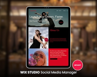 Sitio web de Red Agency / Plantilla minimalista de Wix para administradores de redes sociales y pequeñas empresas