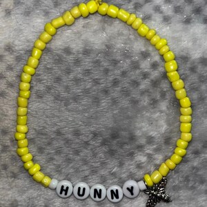 Beaded Bracelet- 8&quot; &quot;HUNNY&quot; bracelet with charm