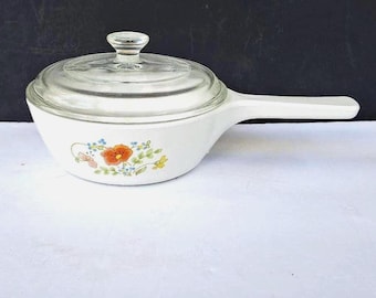 Corning Ware Wildflower 1 Pint Saucepan & PYREX Glass Lid