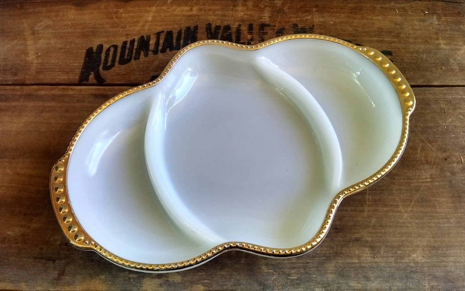 Vintage Milk Glass Relish Tray Serving Dish Fire King Etsy