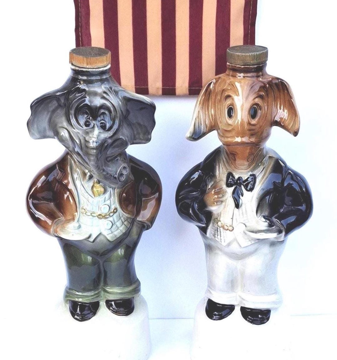 1960 Jim Beam Political Decanter Set: Donkey & Elephant Barware - Etsy