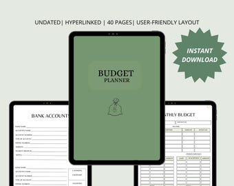 Digital Budget Planner: Undated, Hyperlinked Finance Tool (PDF Download)