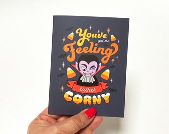 Halloween Love Card Dracula Anniversary Card for Halloween Funny Candy Corn Card