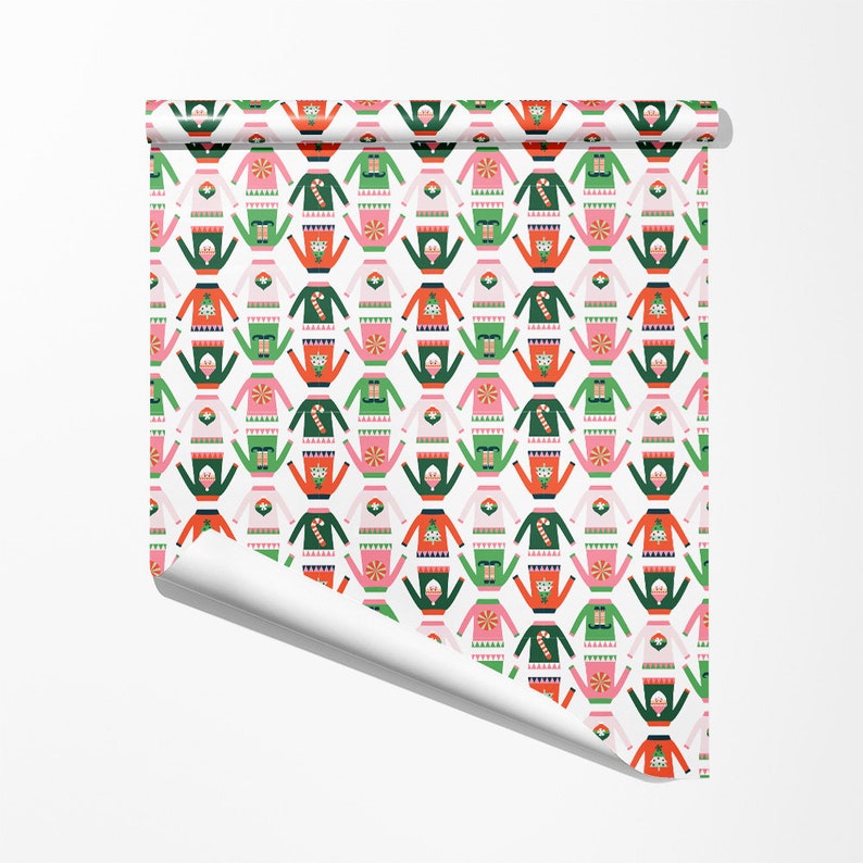 Christmas Wrapping Paper Festive Holiday Sweater Gift Wrap image 2