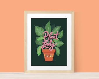 Plant Lover Art Print Houseplant Wall Art Illustration