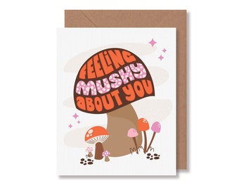 Mushroom Love Card for Anniversary or Valentine's Day