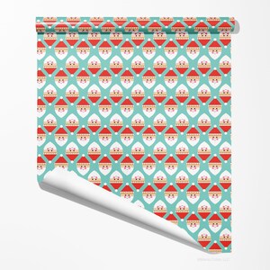 Modern, geometric Christmas Santa wrapping paper by Gigglemugg