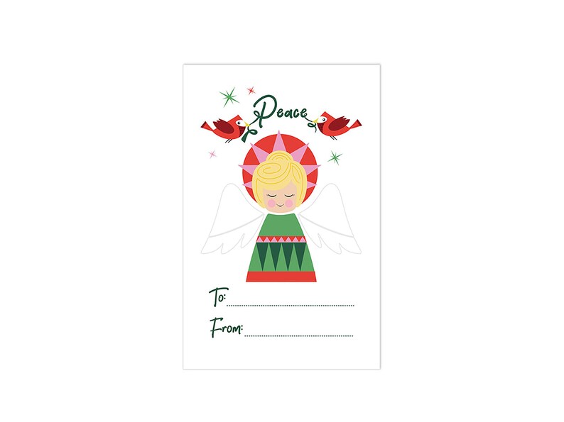 Peel and Stick Christmas Angel Sticker Gift Tags by Gigglemugg