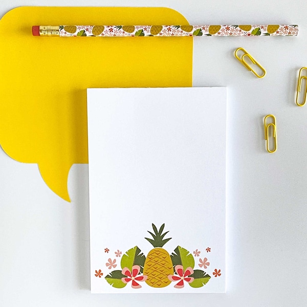 Tropical Pineapple Notepad, 4 x 6 Memo Pad