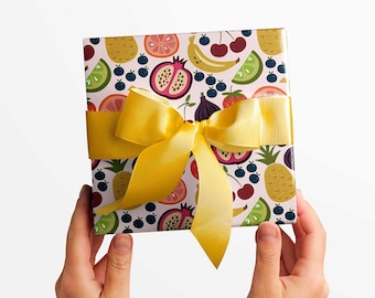 Fruit Wrapping Paper Summer Gift Wrap Food Themed Wrapping Sheets, birthday, hostess, housewarming, foodie