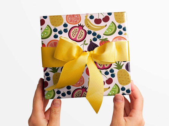 Fruit Wrapping Paper Summer Gift Wrap Food Themed Wrapping Sheets, birthday, hostess, housewarming, foodie