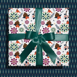 Christmas Wrapping Paper Poinsettia Gift Wrap Holiday Wrapping Paper