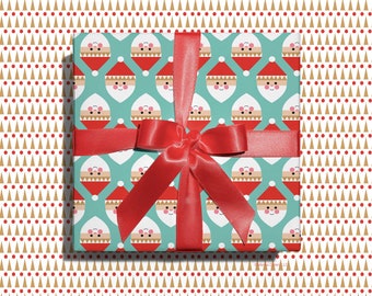 Santa Wrapping Paper for Christmas Holiday Santa Gift Wrap