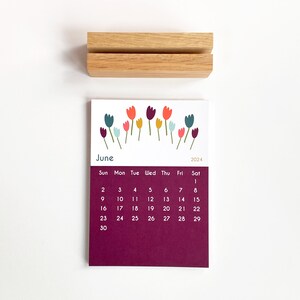 2024 Floral desk calendar with wood stand by Gigglemugg