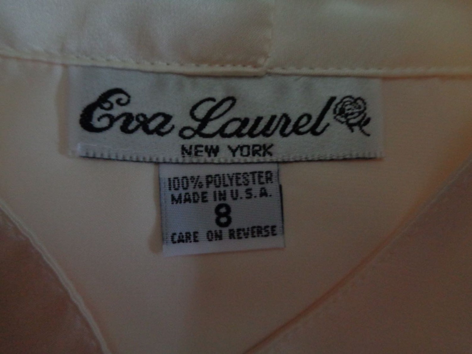 Vintage 80's Eva Laurel New York Long Sleeved Cream with Etsy