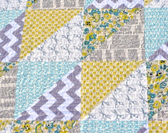 Easy, Modern Triangles Baby Quilt Pattern for Beginners! Instant Download PDF Quilt Pattern