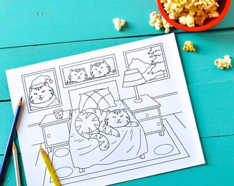 Download and Print eBook - Lazy-Ass Cats: A Coloring Book for Adults