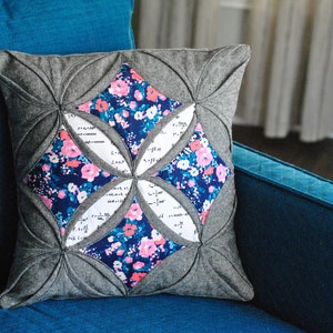 PDF Pattern: Modern Cathedral Windows Pillow 14&quot; x 14&quot;