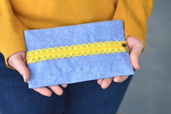 Kraft tex Flat Zipper Pouch Easy PDF Sewing Pattern for Beginners Etsy
