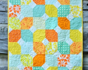 Easy, Modern Snowball Baby Quilt Pattern for Beginners! Instant Download PDF Quilt Pattern