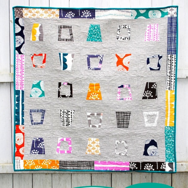 PDF Pattern Download, Glass Half Full Quilt - Baby, Crib Size