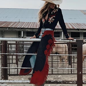 Leather Chinks Chaps Cowgirl Hand Made Western Chap Suede Leather Horse Riding Fringes Pant Cowboy Costume Equestrian Gifts For Women