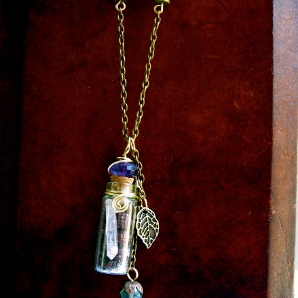 Midnight Faery Gardens- Hawthorn and Quartz necklace