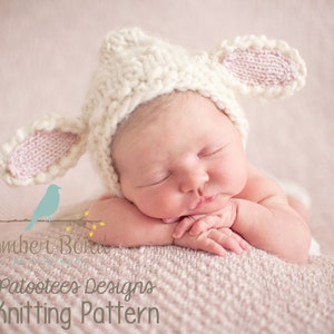 Little Lambykins Hat PDF Knitting Pattern for Newborn, Baby, and Child Easter Lamb/ Photo Prop