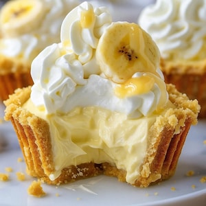 No-Bake Mini Banana Cream Pies Recipe | Easy Dessert Idea | Quick Summer Treat | Instant PDF Download