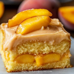 BEST RECIPE For Peach Cake With Brown Sugar Frosting | Cake Recipes | Family Recipes | Instant Recipe Download PDF.
