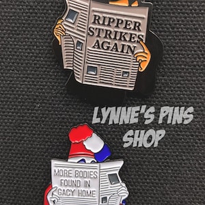 Super Funny Serial Killer Pins John Wayne Gacy and Jack the Ripper Collect Both!