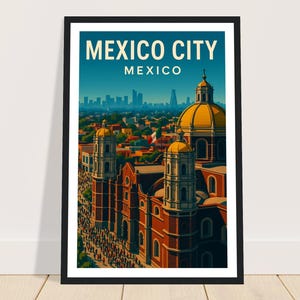 Mexico City Framed Print, Palacio de Bellas Artes Wall Art, Angel of Independence Poster, Paseo de la Reforma Skyline, 12x18 16x24 24x36