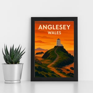 Anglesey Digital Print Artwork l Anglesey Wales l Individuelles Poster, Postkarte, gerahmter Druck, Grußkarte l Portrait