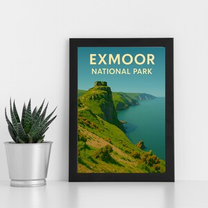 Exmoor Digital Print Artwork l Exmoor National Park l Individuelles Poster, Postkarte, gerahmter Druck, Grußkarte l Portrait