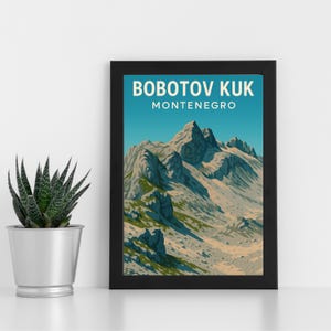 Bobotov Kuk Montenegro Impressão Digital Artwork l Montenegro l Pôster personalizado, cartão postal, impressão emoldurada, cartão de felicitações l Retrato