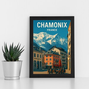 Chamonix França Impressão Digital Arte l França l Pôster personalizado, cartão postal, impressão emoldurada, cartão de felicitações l Retrato