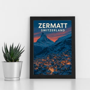 Zermatt Digital Print Artwork l Schweiz l Individuelles Poster, Postkarte, gerahmter Druck, Grußkarte l Portrait