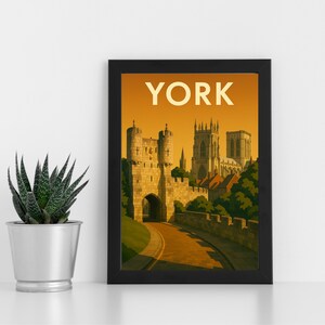 Arte de impressão digital de York l Yorkshire l pôster, cartão postal, impressão emoldurada, cartão de felicitações l Retrato