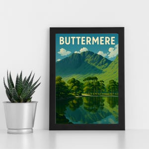 Buttermere Heuhaufen Digitaldruck Kunstwerk l Seenplatte Nationalpark l Individuelles Poster, Postkarte, gerahmter Druck, Grußkarte l Porträt