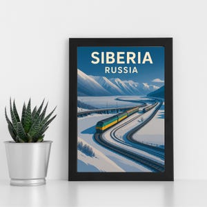 Obra de arte digital da Sibéria l Rússia l Pôster personalizado, cartão postal, impressão emoldurada, cartão comemorativo l Retrato