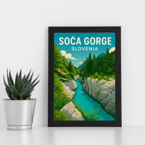 Stampa digitale delle gole dell'Isonzo l Slovenia l Poster personalizzato, cartolina, stampa incorniciata, biglietto d'auguri l Ritratto