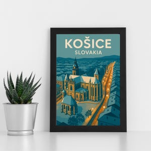 Arte de impressão digital de Kosice l Eslováquia l Pôster personalizado, cartão postal, impressão emoldurada, cartão comemorativo l Retrato