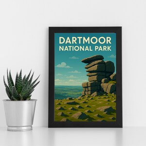 Dartmoor Digital Print Artwork l Dartmoor National Park l Individuelles Poster, Postkarte, gerahmter Druck, Grußkarte l Portrait