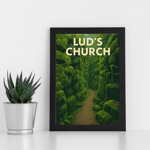 Lud's Church Digitaldruck Kunstwerk l Peak Distrikt National Park l Individuelles Poster, Postkarte, gerahmter Druck, Grußkarte l Porträt